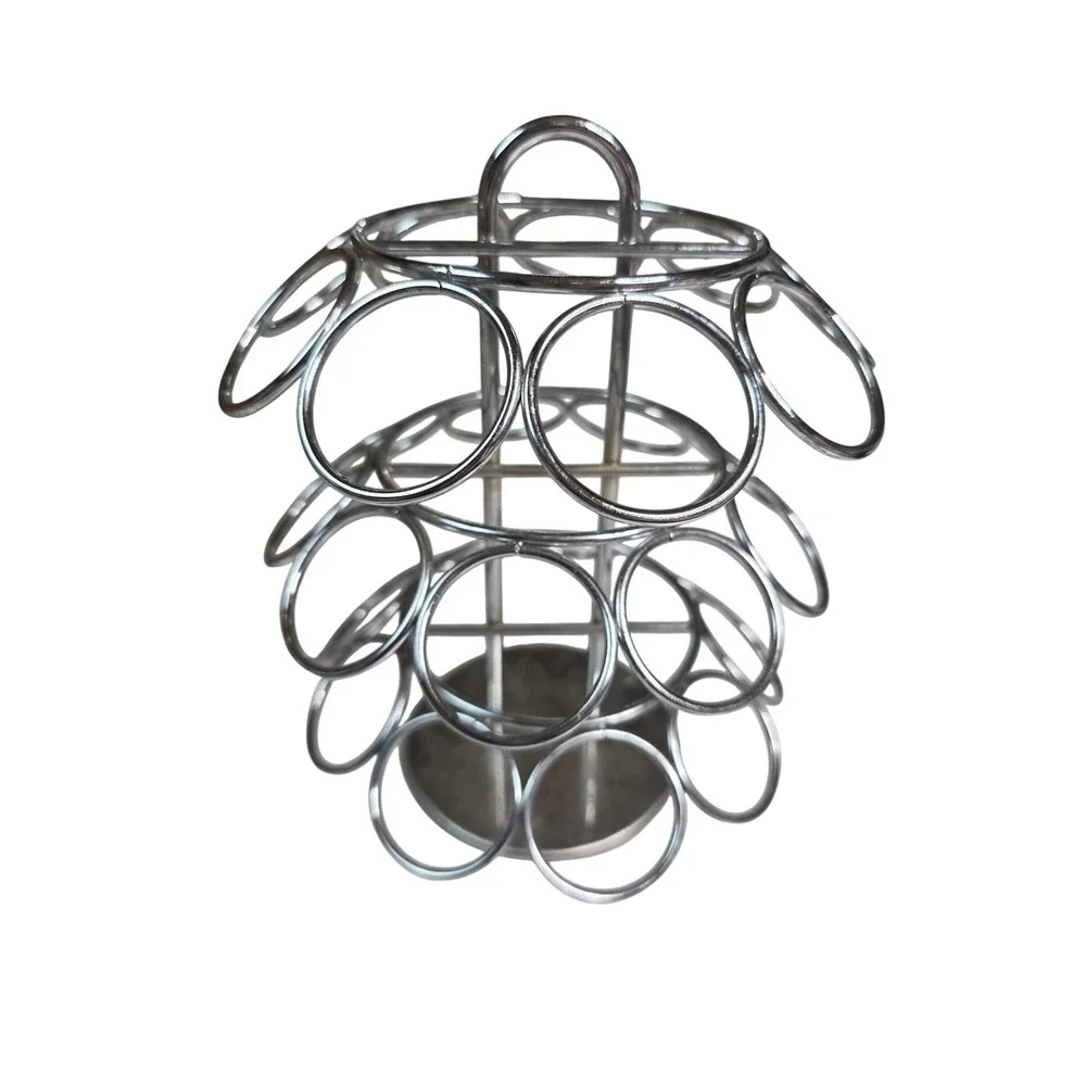 Chrome Rotating Coffee Pod Carousel 3-Tier K-Cup Holder Organizer‎ Tower L2
